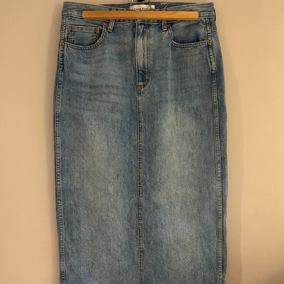 Aritzia Denim Forum Maxi Denim Skirt - Picture 2 of 4